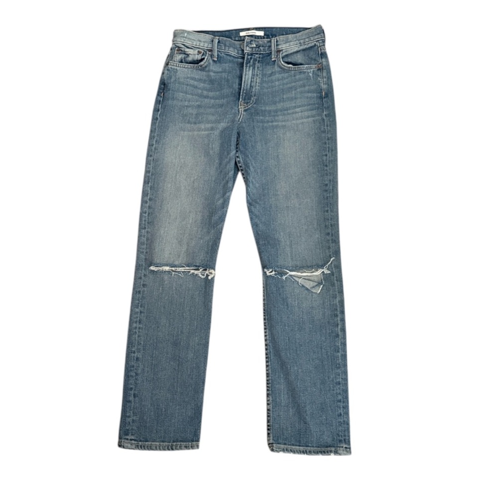Grlfrnd Naomi Mid Rise Straight Leg Distress Jeans Sz 26